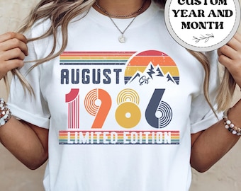 Retro shirt 40e verjaardag, 1986 verjaardagscadeau sweatshirt, 40 jaar verjaardagsnummer hoodie voor dames/mannen, jaren veertig verjaardagsshirt voor vrouw of echtgenoot