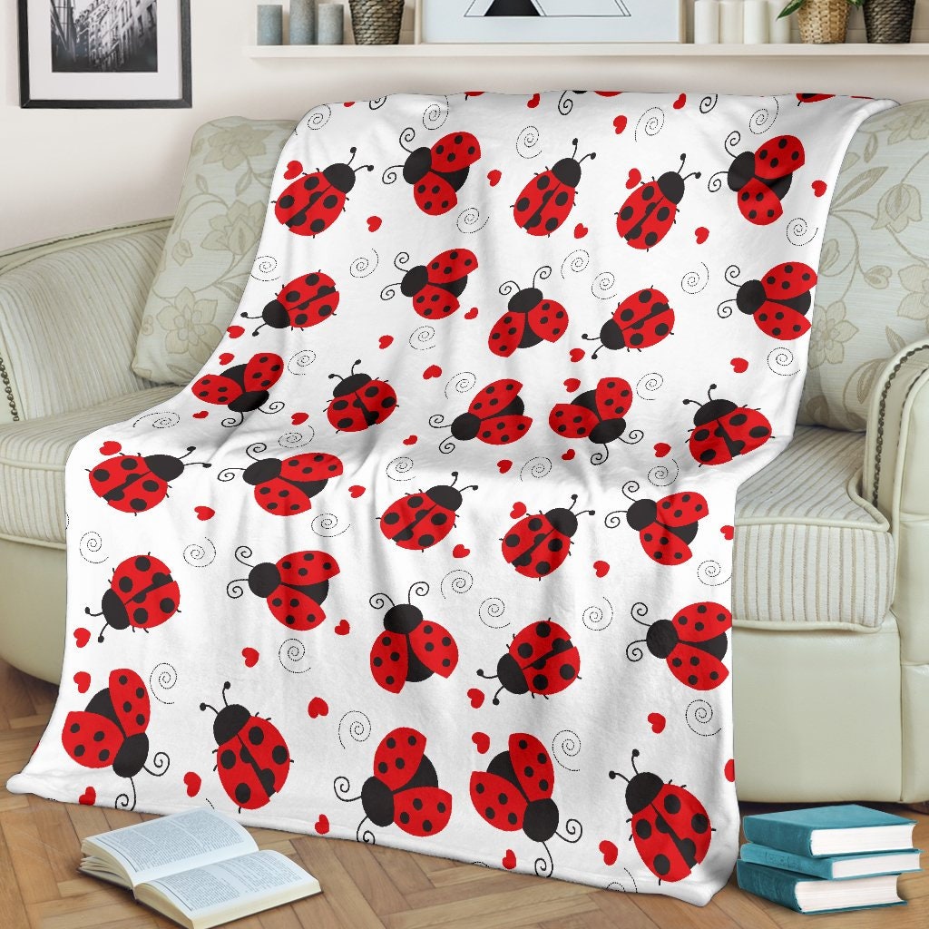 Ladybug Blanket for Ladybird Lovers Custom Lady Bug Micro Fleece Pattern Blanket Warm Child Adult Ladybug Love Throw Blanket Etsy Canada