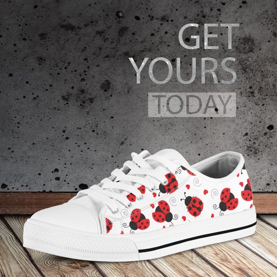 Cartoon Ladybug Ladybird Lover Women's Low Top Shoes Custom Canvas Shoes Cartoon Ladybug Ladybird Lover Women's Low Top Shoes Custom Canvas Shoes