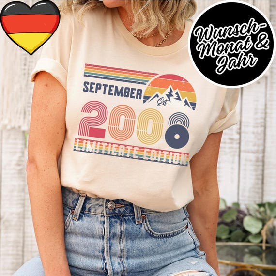 18 Geburtstag Retro Shirt – 2008 Vintage Sweatshirt Geschenk – 18 Jahre Hoodie für Damen / Herren – T-Shirt für Ehefrau oder Ehemann
