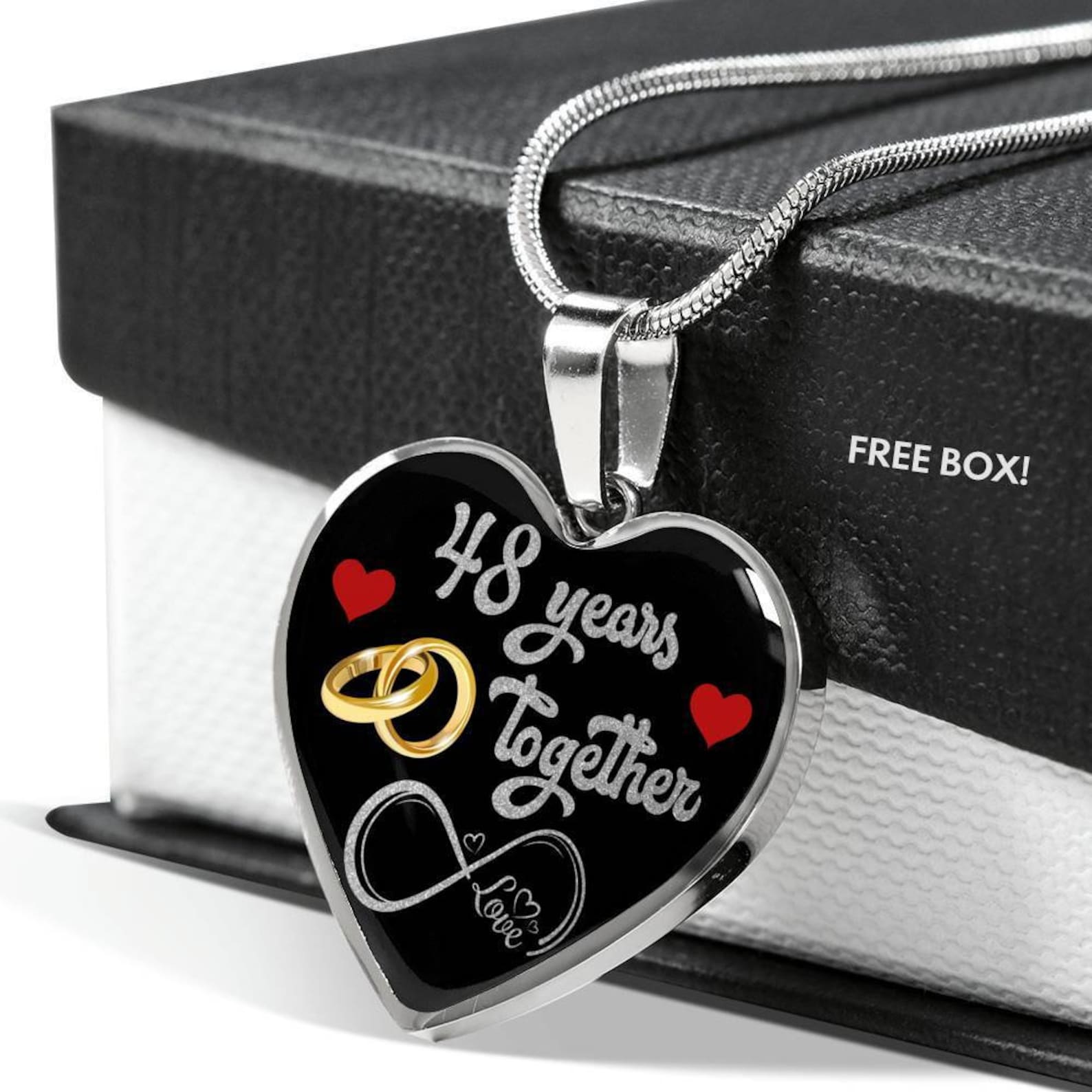 Personalized Custom Engraved Pendant Necklace, 48th Wedding Anniversary Person
alized Custom Engraved Pendant Necklace, 48th Wedding Anniversary