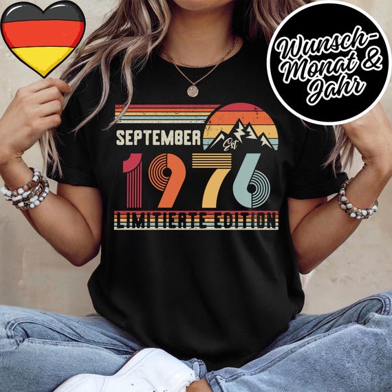 50 Geburtstag Retro Shirt – 1976 Vintage Sweatshirt Geschenk – 50 Jahre Hoodie für Damen / Herren – T-Shirt für Ehefrau oder Ehemann
