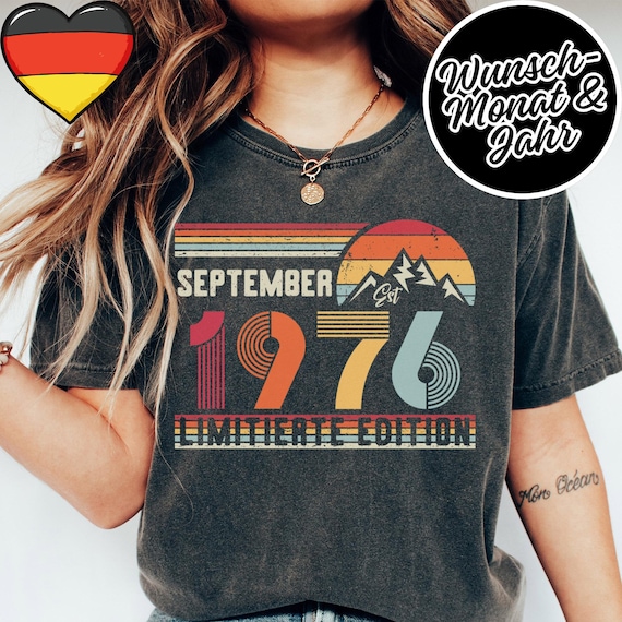 50 Geburtstag Retro Shirt – 1976 Vintage Sweatshirt Geschenk – 50 Jahre Hoodie für Damen / Herren – T-Shirt für Ehefrau oder Ehemann
