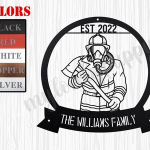 Firefighter Custom Name Sign Gift For Him, Fire House Firefighter Gift, Fireman Name Fire House Wall Metal Sign, Gift For Pop Pop Fireman