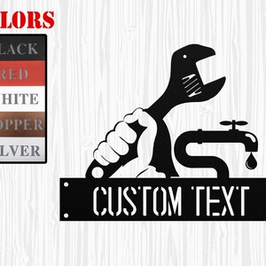 Personalized Plumber Metal Wall Art, Custom Plumber Name Sign, Plumbing Service Sign, Plumber Dad Gift, Metal Art Gift for Plumbers, Monogra