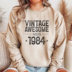 Fortieth Awesome Birthday Party Celebration Sweatshirt, 40th Birthday Sweater, Born in 1985 Bday Hoodie, 40 Year Old Birthday Tee Gifts