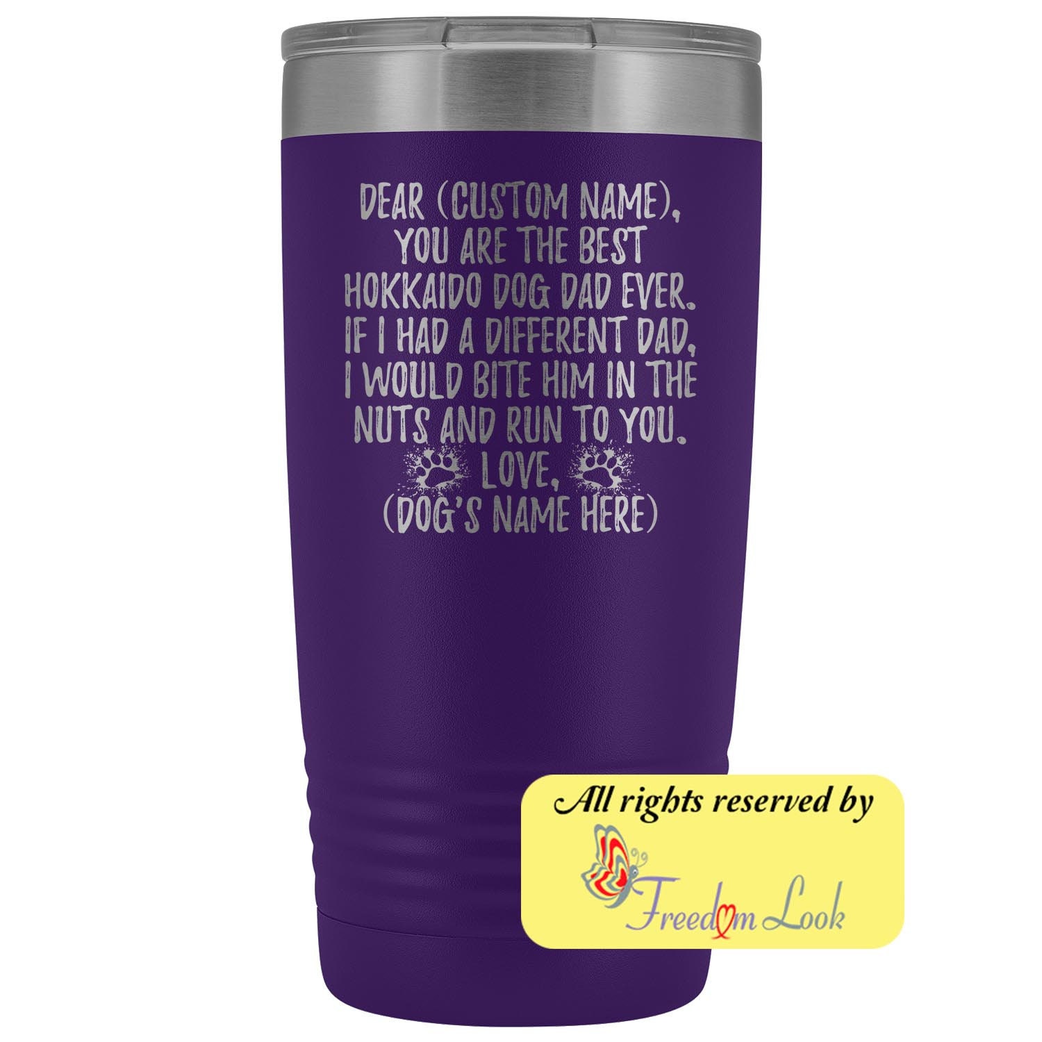 Dog Dad Tumbler 20oz - Personalized Stainless Steel Insulated Cup, Father's Day Gift For Dog Lovers - View #9