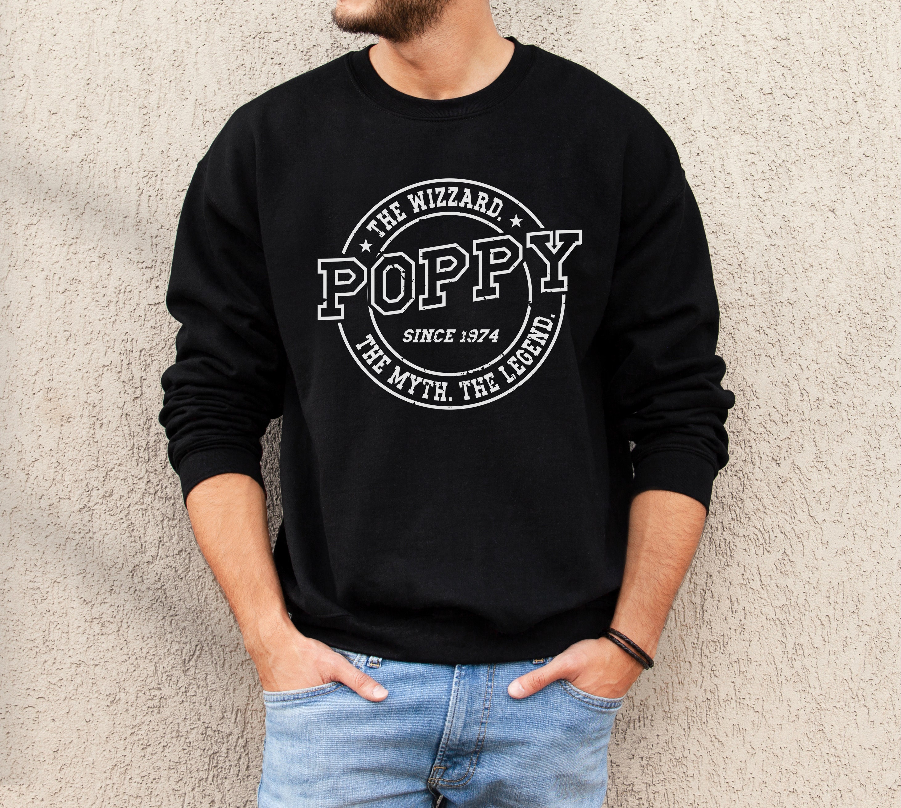 Poppy Est 2024 Customized Sweatshirt, Father's Day Hoodie for Him