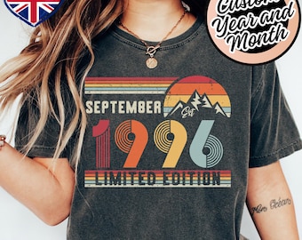 Camiseta de cumpleaños de 1996, sudadera retro de regalo para 30 cumpleaños, sudadera vintage con capucha para hombre y mujer, ideal como camiseta unisex para regalar a amigos o en una fiesta.