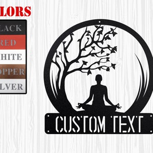 Custom Tree Namaste Yoga Post Name Sign For Her,  Tree Namaste Home Decor Yoga Gift, Gift For Mom Sister Aunt Yogi,  Meditation For Yogi