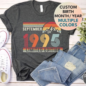 30th Birthday Retro Shirt, 1995 Birthday Sweatshirt Gift, 30 Years Bday Number Hoodie for Women / Men, Thirties Bday Tee For Daughter Or Son
