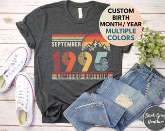 30th Birthday Retro Shirt, 1995 Birthday Sweatshirt Gift, 30 Years Bday Number Hoodie for Women / Men, Thirties Bday Tee For Daughter Or Son