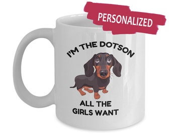 Taza de perro personalizada, Dachshund Doxie Weiner salchicha perro propietario taza, me encanta Dachshund, Dotson regalo amante, Dachshund cumpleaños regalo regalo