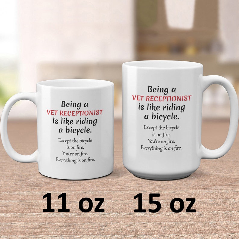 Vet Receptionist Cofffee Cup Funny Gift Vet Office Worker Etsy