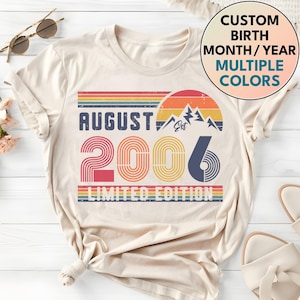 Chemise rétro 20e anniversaire, cadeau de sweat-shirt d'anniversaire 2006, sweat à capuche anniversaire 20 ans pour femme/homme, t-shirt d'anniversaire pour fille ou fils