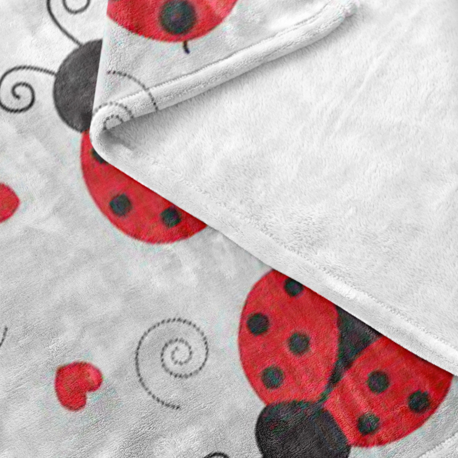 Personalized Ladybugs Baby Blanket – Custom Name & Date Flannel Fleece Blanket For Newborn, Baby Shower Gift – 30"x40", 40"x50", 50"x60" - View #7