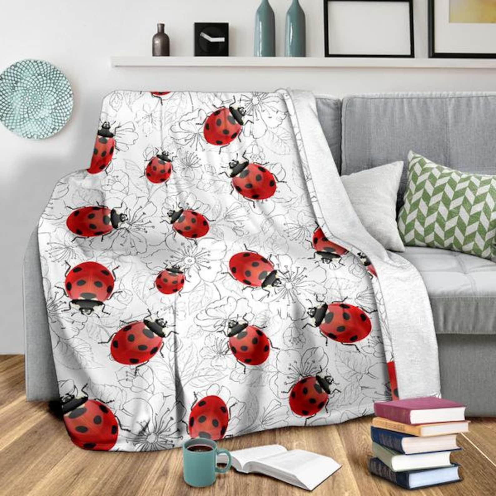 Ladybug Blanket for Ladybird Lovers Custom Lady Bug Micro Etsy