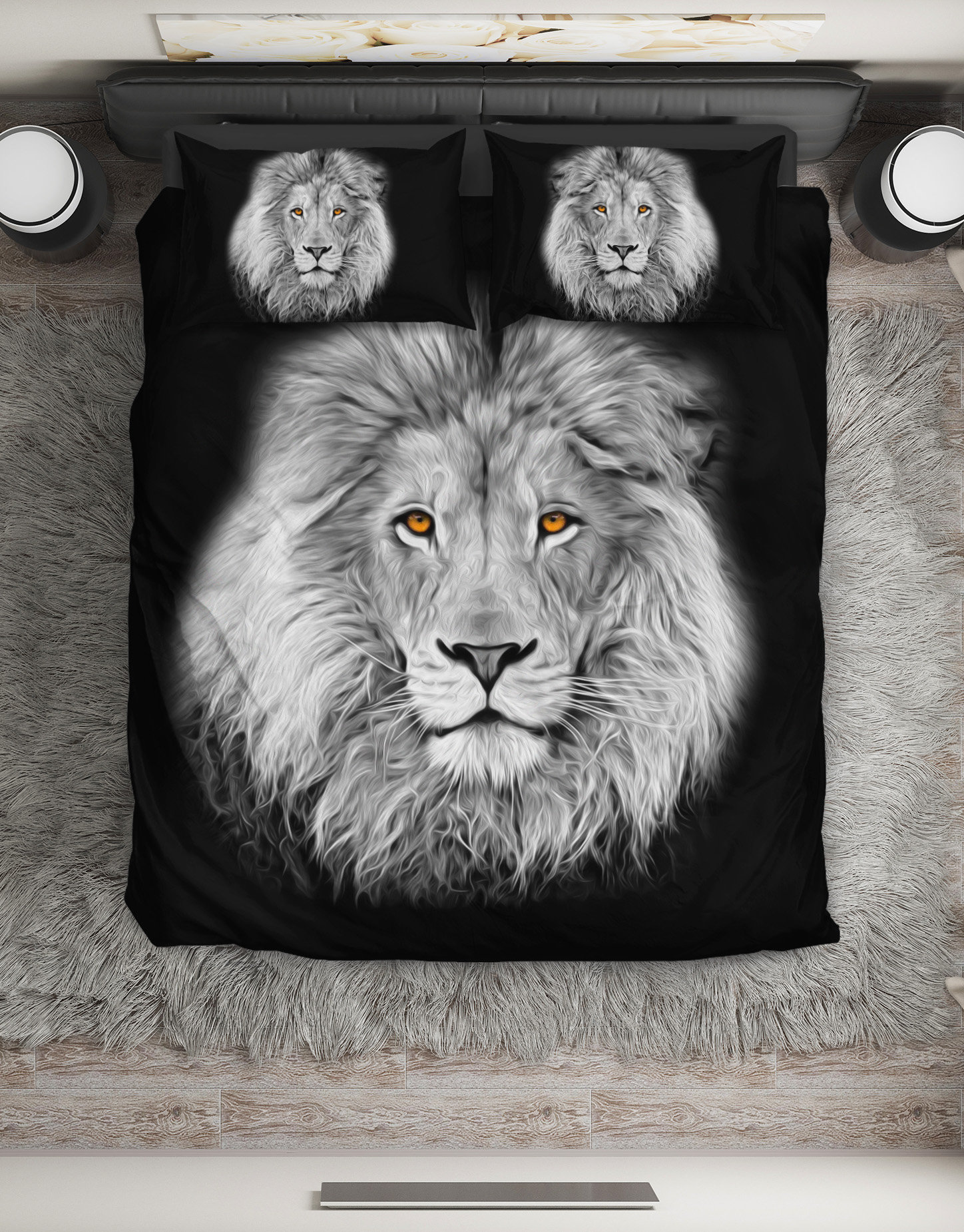 LION ANIMALS QUILT Doona Duvet Covers Set Single/Double/Queen/King Size