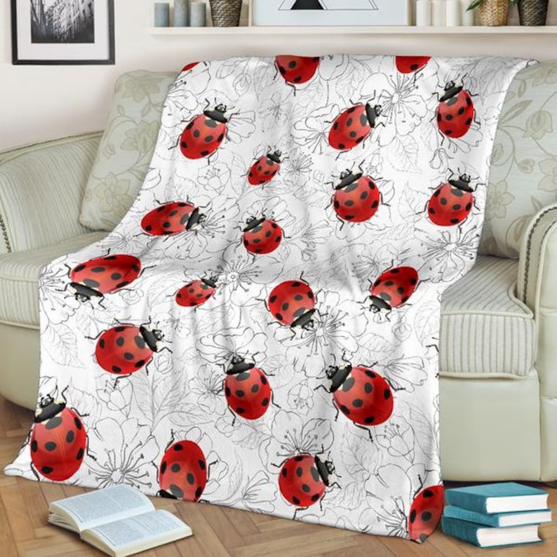Ladybug Blanket for Ladybird Lovers Custom Lady Bug Micro Etsy