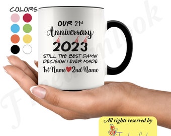 Personalized 21st Wedding Anniversary Gift For Him And Her, Twenty-First  Jubilee Mug For Husband Wife, Wifey Hubby Mug, 21 Years Together