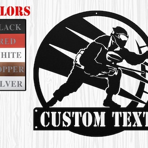 Custom Paintball Monogram Metal Sign, Paintball Player Name Sign, Paintball Metal Wall Art, Men Paintball Sign Sports Gift, Paintball Lover