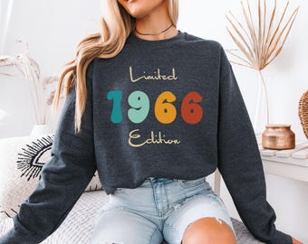 60.Geburtstag Sweatshirt, Retro 1966 Geburtstag - Limitierte Auflage 1964 Sweatshirt, Geburtstagsgeschenk für Frauen, 60.Geburtstagsfeier, Vintage Geschenk