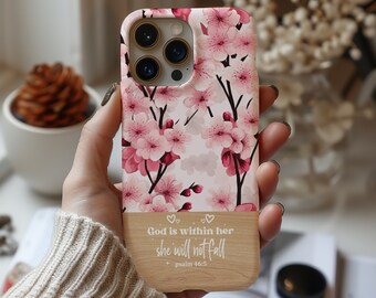 Cherry Blossom Floral Christian Phone Case: iPhone, Samsung, Pixel