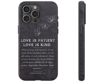 Love Is Patient Love Is Kind 1 Corinthians 13 Bible Verse iPhone Samsung Galaxy Google Pixel Christian Premium Phone Case