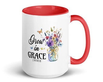 Grow In Grace 2 Peter 3:18 Christian Coffee Mug | Religious Gift | Bible Verse Mug