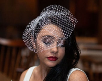 Birdcage Veil, Blusher Bridal Veil, Wedding Veil, Simple Veil, Minimalist Wedding Veil