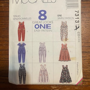 McCall’s 7313 child jumpsuit and jumper pattern