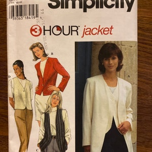 Simplicity 9879 jacket and vest pattern sizes 12-16
