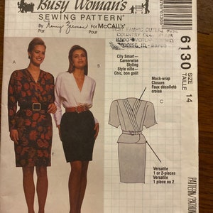 McCall’s Busy Woman 6130 dress pattern size 14