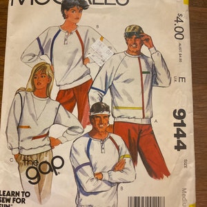 McCall’s 9144 unisex tops for stretch knits only