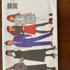 Butterick 6286 chil jacket, jumper, skirt and pants pattern sizes 7-10.