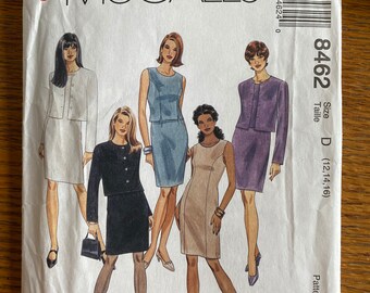 McCall’s 8462 dress, top, jacket and skirt pattern sizes 12-16