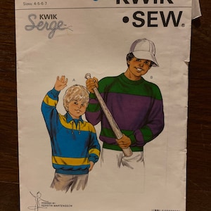 Kwik Sew 1656 boys’ sweatshirt pattern sizes 4-7