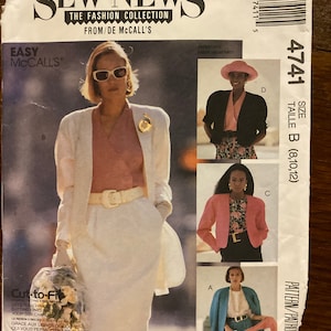 McCall’s 4741 lined jacket pattern sizes 8-12