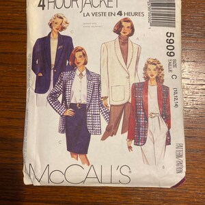 McCall’s 5909 jacket pattern sizes 10-14
