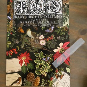Iron Orchid Designs Winter Botanist rub on transfer booklet Christmas 2025
