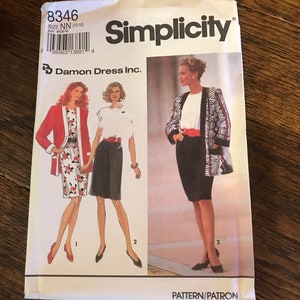Simplicity 8346 Damon Dress Inc. Pattern Dress and Jacket Uncut