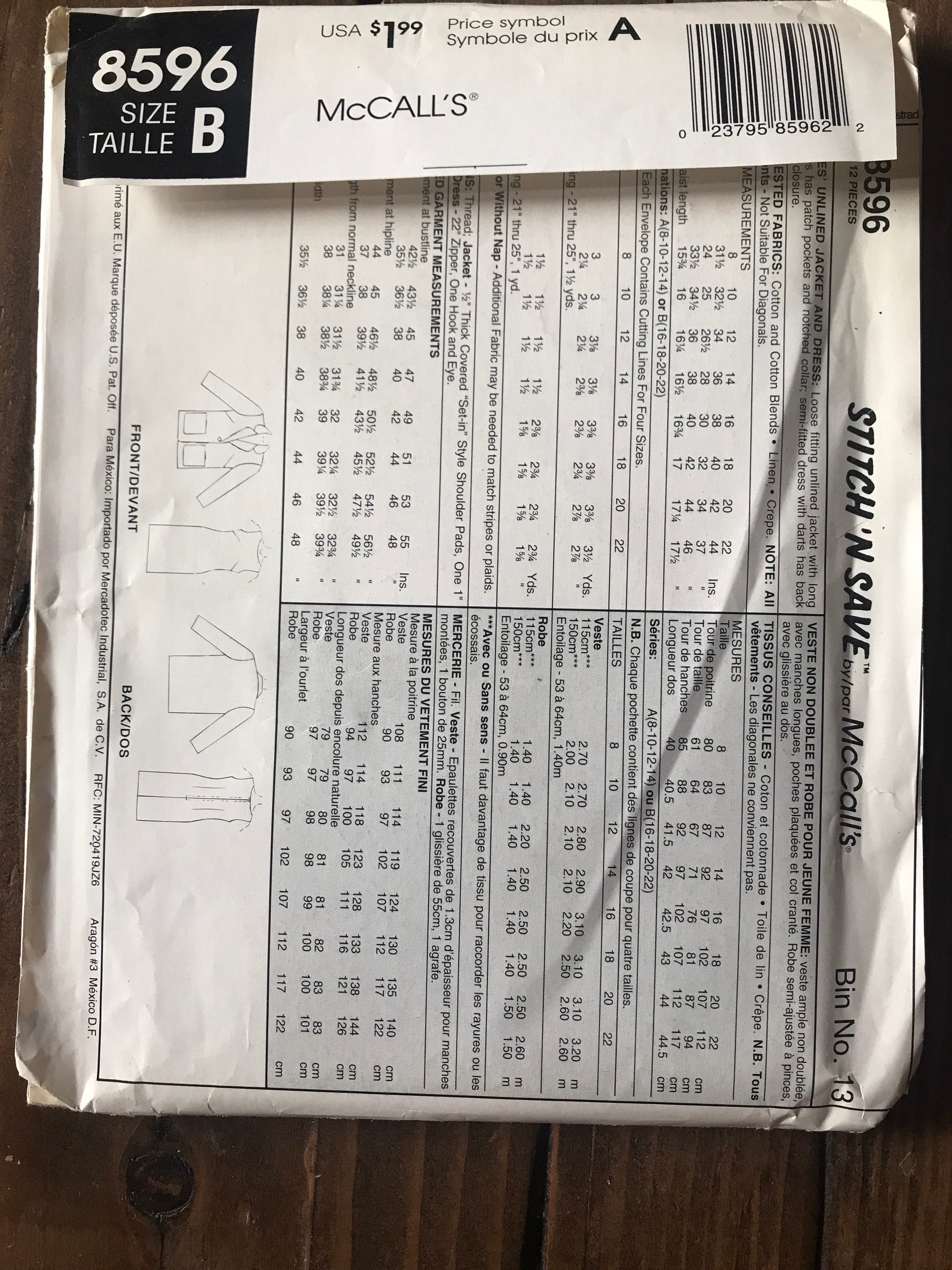 Mccalls Stitch n Save 8596 Dress Pattern - Etsy