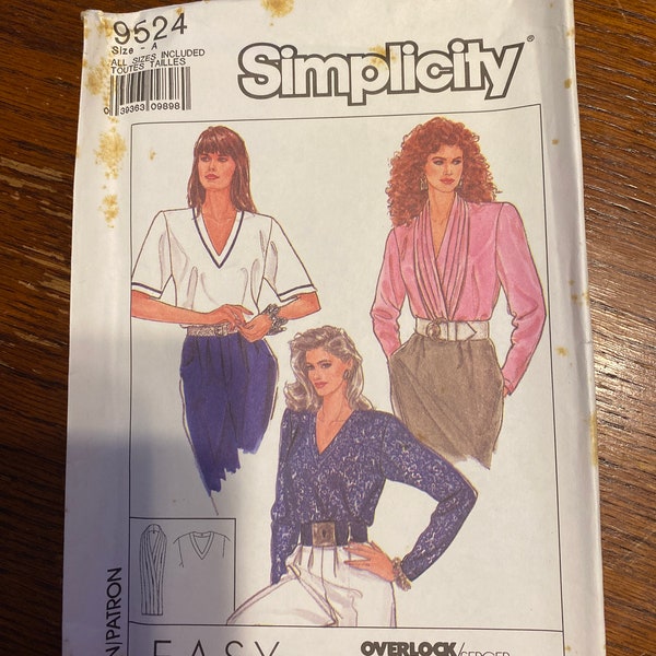 Simplicity 9524 pullover top pattern