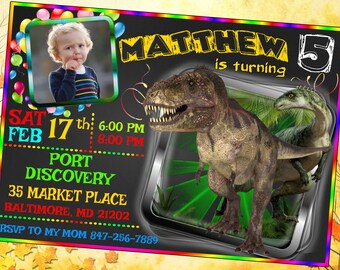 Jurassic World Invitations, Jurassic World Party, Jurassic Park Invitation, Jurassic Park Party, Jurassic World Birthday Invitation,Dinosaur