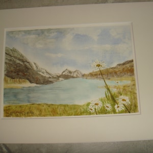 Original Signed Watercolour Painting Art Work & Certificate A4 Swiss Daisy