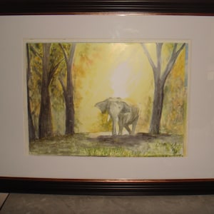 Unframed Limited Edition Signed Print Elephant In The Sun