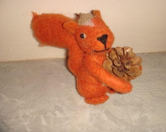 Pin Felt Needle Felted Collectible Miniature Red Squirrel