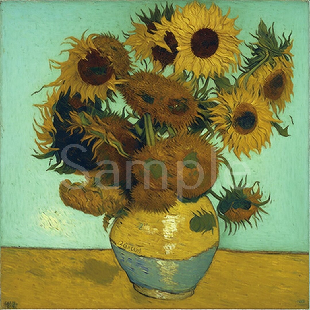 Vincent Van Gogh Vase With Twelve Sunflowers 1888 Rendition - Etsy