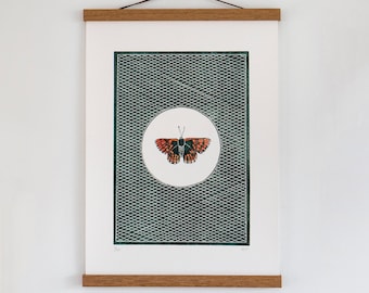 Butterfly Linocut Print - A3 Print Detail - An original, Limited Edition Lino cut print