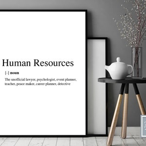 Human Resources Dictionary Print Cubicle Decor - Wall Art Prints, Inspirational, Funny Office Decor, Work Friends **Easy To Print & Frame**